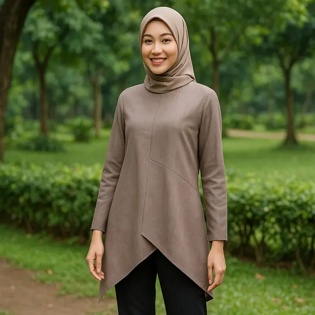 Baju Tunik Asimetris Modern dan Unik/via Chat GPT