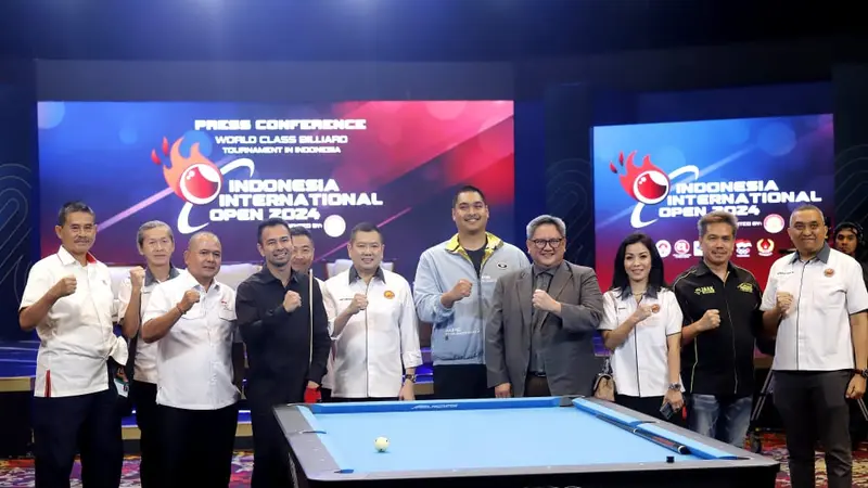 Raffi Ahmad dalam jumpa pers turnamen biliar Indonesia International Open 2024