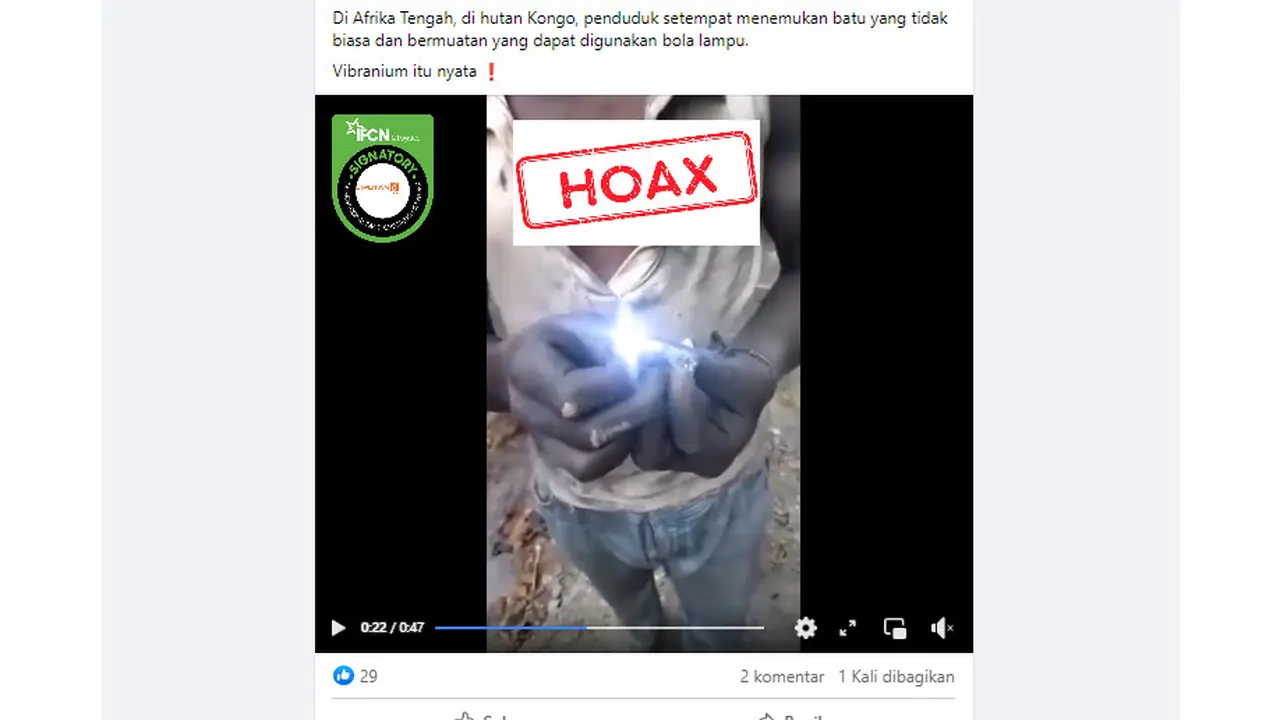 Tangkapan layar hoaks isu negara Afrika yang beredar di Facebook