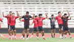 Para pemain Timnas Indonesia U-22 menjalani latihan di Stadion Madya, Senayan, Jakarta, Rabu (26/11/2025) jelang keberangkatan ke SEA Games 2025.