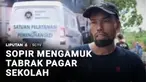 Sopir pengangkut makanan di Kebumen, Jawa Tengah, nekat menabrakkan kendaraannya ke pagar sekolah hingga mengamuk dan menganiaya warga. Buntut tindakannya, sopir kendaraan ditangkap polisi.