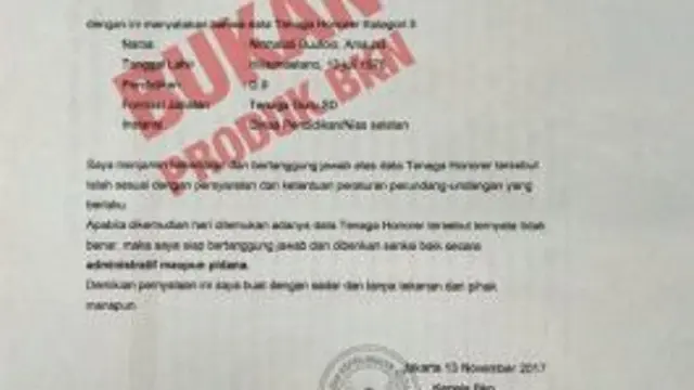Surat Palsu Mengatasnamakan Kepala BKN Kembali Ditemukan