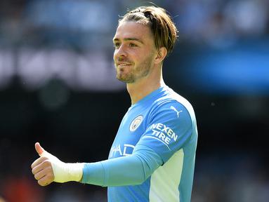 Jack Grealish tetap menjadi rekrutan termahal di bursa transfer musim panas 2021/2022 usai kepindahannya dari Aston Villa ke Manchester City. Harry Kane yang digadang-gadang akan melampaui nilai transfer Jack Grealish nyatanya tetap berseragam Tottenham. (Foto: AFP/Oli Scarff)