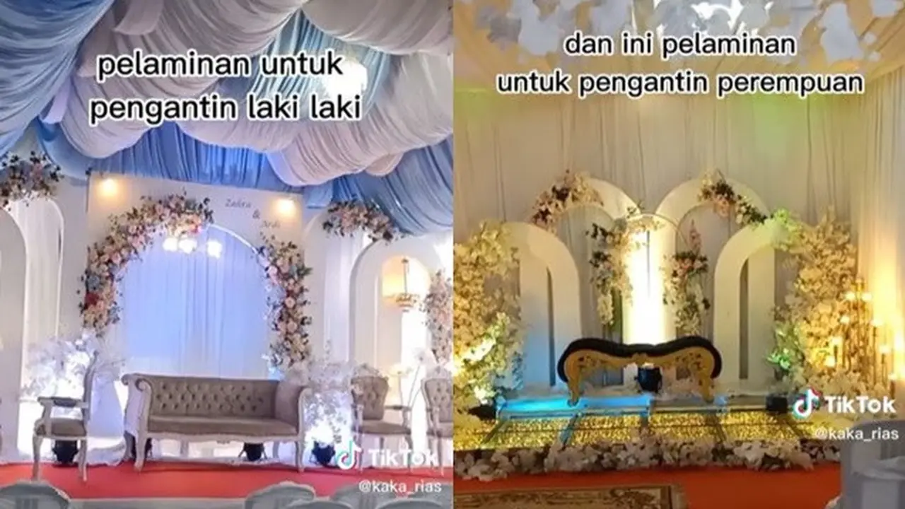 Unik, Resepsi Pernikahan Ini Punya Dua Pelaminan Pisahkan Tamu Pria dan Wanita