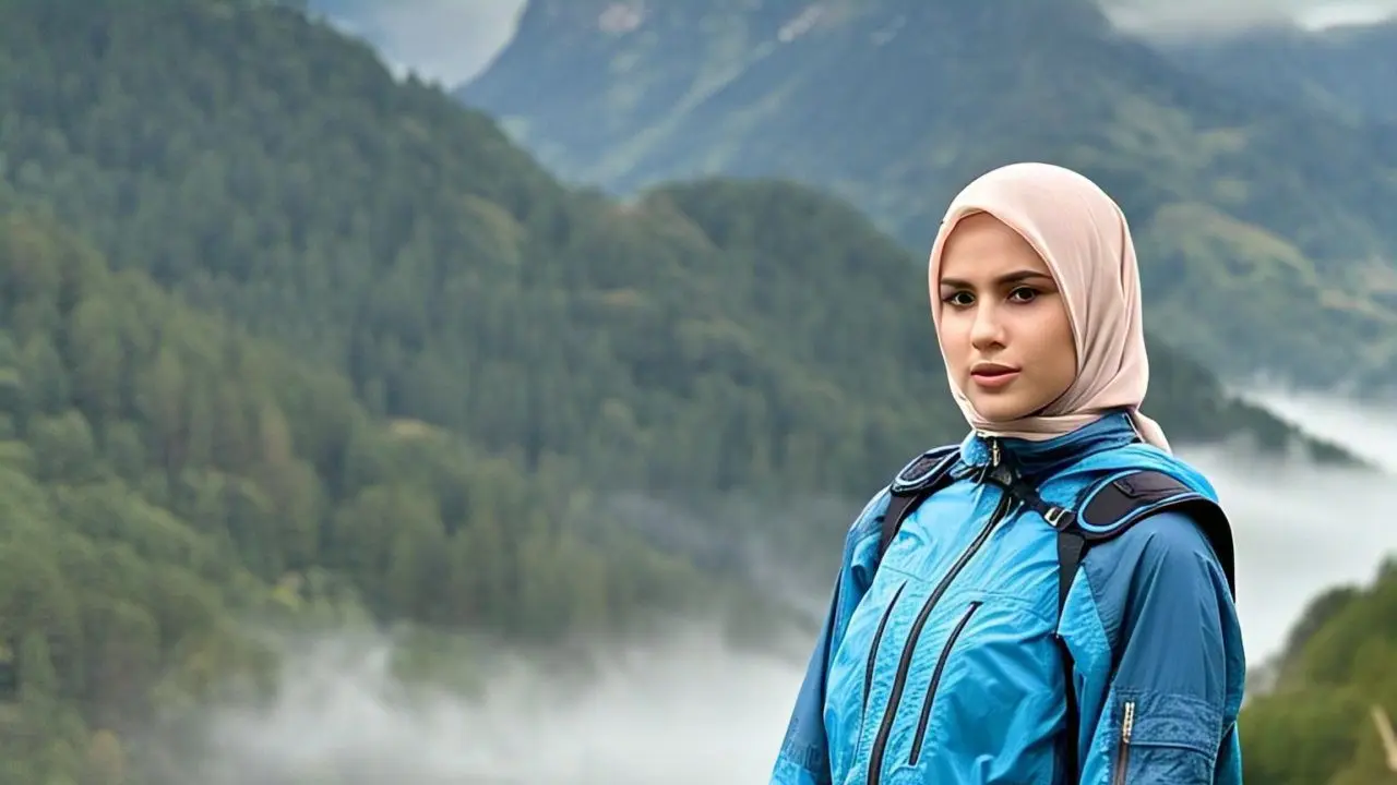 Camping Outfit Hijab. Foto: Meta AI