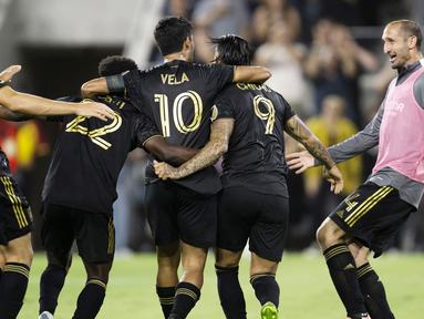 Giorgio Chiellini turut berselebrasi usai tim barunya Los Angeles FC berhasil menaklukkan LA Galaxy di MLS Amerika Serikat.