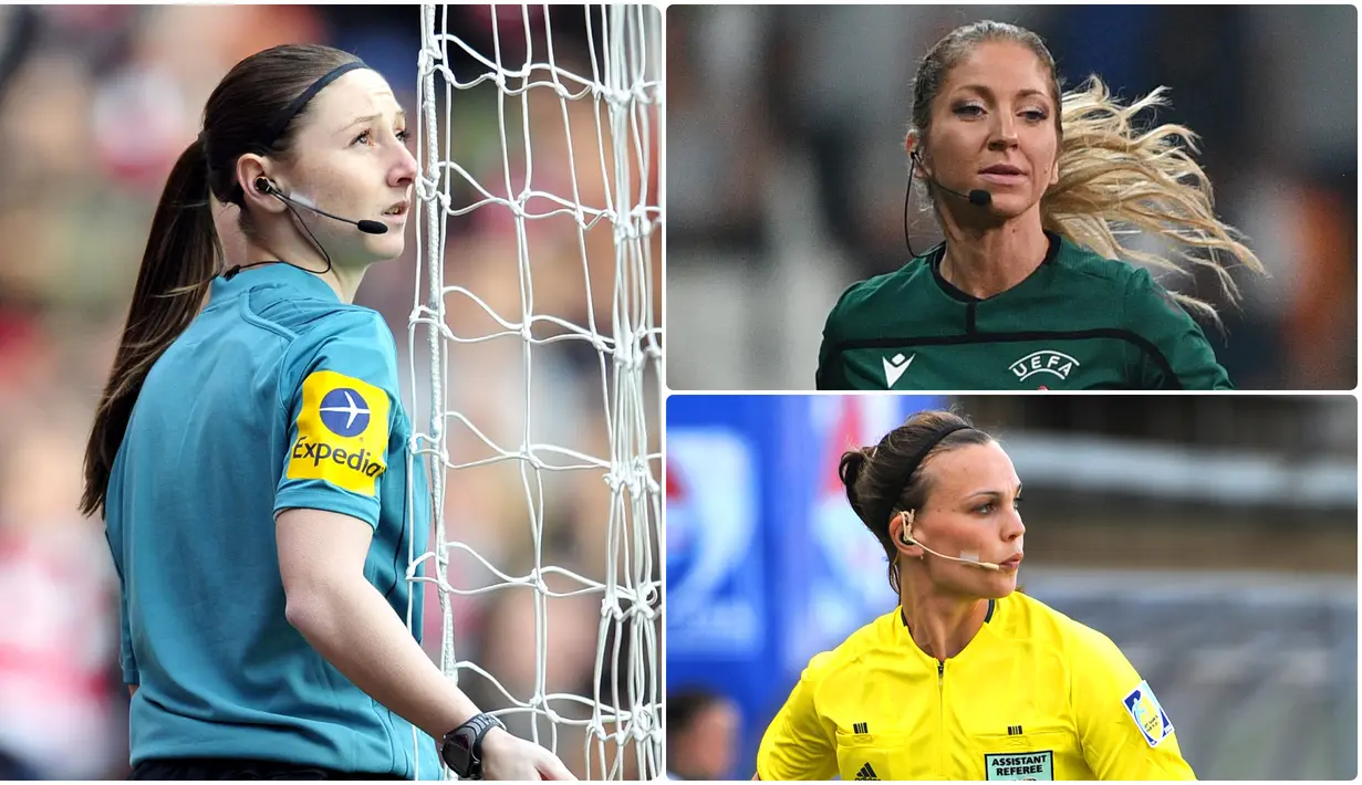 Wasit perempuan bukan menjadi hal aneh dalam dunia sepak bola saat ini. Profesionalitas, kedisiplinan serta fisik yang prima membuat mereka menjadi nuansa berbeda dalam pertandingan. Berikut pesona 8 wasit cantik yang bikin gagal fokus. (kolase foto AFP)