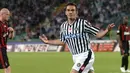 Selebrasi gol dari gelandang Udinese, Gaetano D'Agostino ketika menghadapi AC Milan di ajang Serie A pada 16 Mei 2009 di Udine. AFP PHOTO/ANTEPRIMA