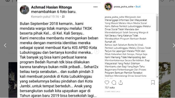 Tanggapan Wali Kota Lubuk Linggau soal Sentilan Hotman Paris. (Liputan6.com/ Instagram Prana Putra Sohe)