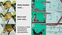 Meme kesulitan mengerjakan soal ujian (Sumber: Instagram/ngakakkocak/Facebook/Smpn 1 Cibuaya 1985 Karawang)