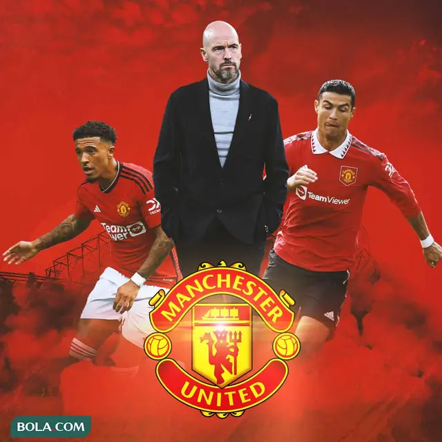 Manchester United - Erik ten Hag Dikelilingi Cristiano Ronaldo dan Jadon Sancho
