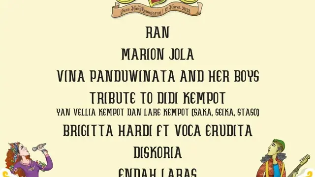 Marion Jola, RAN, Hingga Vina Panduwinata Siap Ramaikan Laras Hati Mangkunegaran Musik Festival 2023. (Ist)
