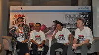 Melanie Subono saat menceritakan aksinya menyebarkan informasi tentang masih tingginya perilaku BABS bersama UNICEF Indonesia (Foto: UNICEF Indonesia)