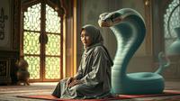 mimpi dikejar ular kobra menurut islam ©Ilustrasi dibuat AI