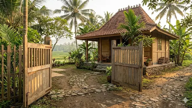 10 Model Gerbang Rumah dari Kayu Sederhana tapi Kuat, Natural dan Keamanan Terjaga
