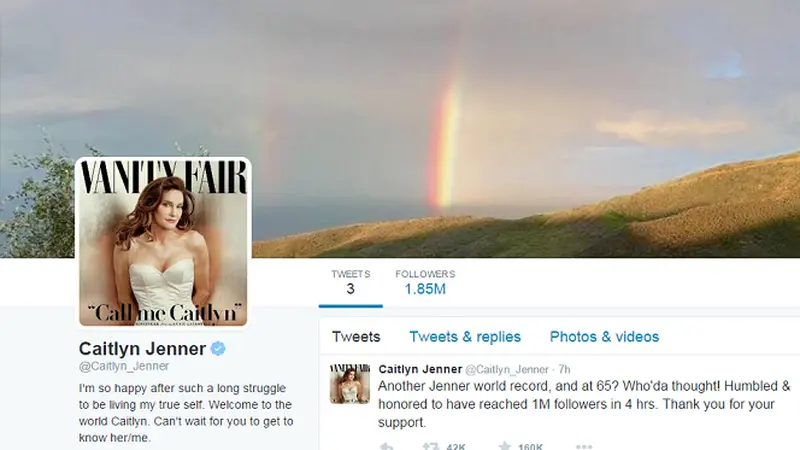 Gandeng 1,8 Juta Followers, Caitlyn Jenner Pecahkan Rekor Twitter