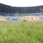 Jarang digunakan, rumput Stadion Gedebage mulai meninggi, Bandung, Rabu (10/6/2015). Penyidik Dirtipidkor Polri dan sejumlah tenaga ahli mengecek fisik stadion dalam kasus korupsi pembangunan Stadion Gedebage (Liputan6.com/Awan Harinto)