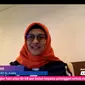 Presiden Direktur sekaligus CEO XL Axiata Dian Siswarini saat meluncurkan aplikasi Sisternet secara live streaming (Liputan6.com/ Agustin Setyo W)