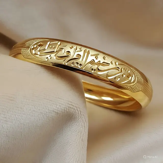 Gelang Emas Bangle Islami (Ilustrasi by AI)