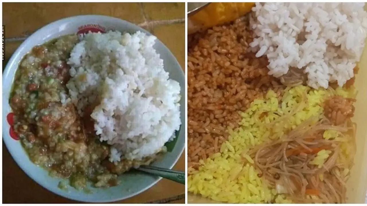 6 Potret Nasi Jadi Pengganti Lauk Pendamping Ini Bikin Geleng Kepala