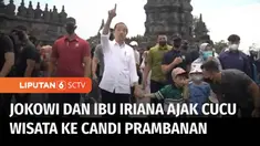 Presiden Joko Widodo dan Ibu Iriana Joko Widodo mengajak dua cucunya, Jan Ethes Srinarendra dan La Lembah Manah, berwisata ke taman wisata Candi Prambanan, Sleman, Daerah Istimewa Yogyakarta, Sabtu (07/01) sore.