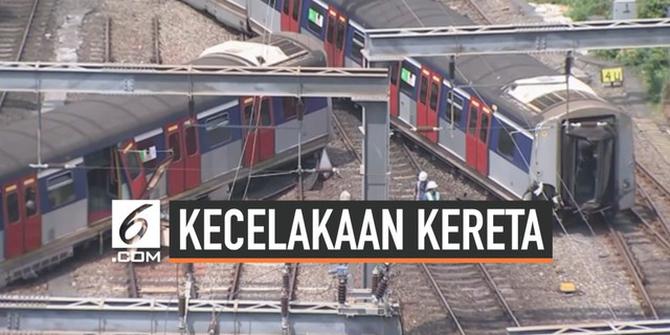 VIDEO: Kereta Hong Kong Tergelincir Saat Jam Sibuk, Penumpang Terluka