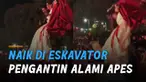 Sebuah momen apes dialami oleh sepasang pengantin saat mengadakan resepsi pernikahan.