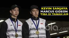 Ganda putra peraih gelar All England 2017, Kevin Sanjaya - Marcus Gideon, telah kembali ke tanah air.
