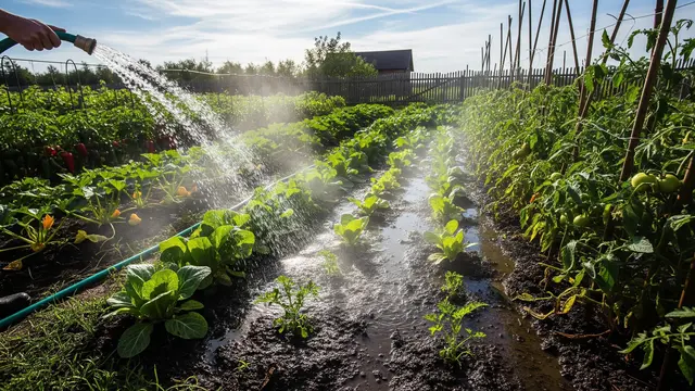 Kesalahan Menyiram Kebun Sayur yang Sering Dilakukan (AI Generated)