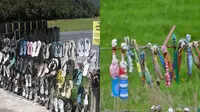 Potret Pagar Pakaian Dalam hingga Sandal Bekas di Selandia Baru (Sumber: Amusing Planet)
