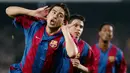 Juan Roman Riquelme hanya bermain 30 partai Barcelona di bawah manajer Louis van Gaal. Setelah itu dijual ke Villarreal tahun 2005. (AFP/Lluis Gene)
