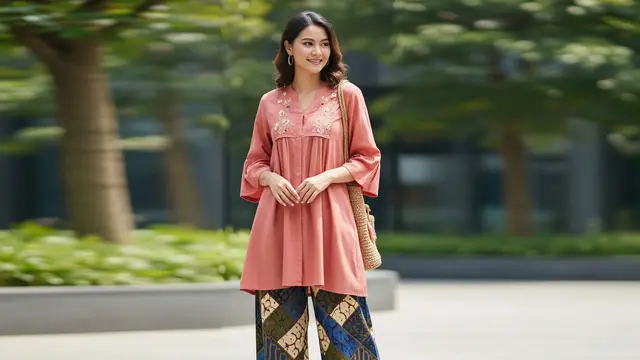 Model Atasan Kutubaru Bawahan Kain Batik yang Memukau