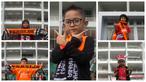 Berikut ini foto kolase gaya The Jakmania Cilik saat menyaksikan laga Persija Jakarta melawan Tampines Rovers pada laga AFC Cup 2018. (Bola.com/Asprilla Dwi Adha)