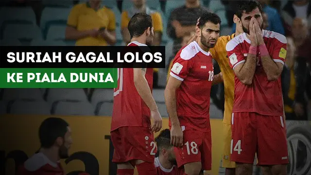 Timnas Suriah gagal melaju ke Piala Dunia 2018 setelah kalah dengan agregat 2-3 dari Australia pada babak play-off zona Asia.