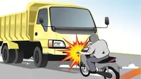 Petaka Kakek di Probolinggo, Tewas Dihantam Truk Karena Motor Selip