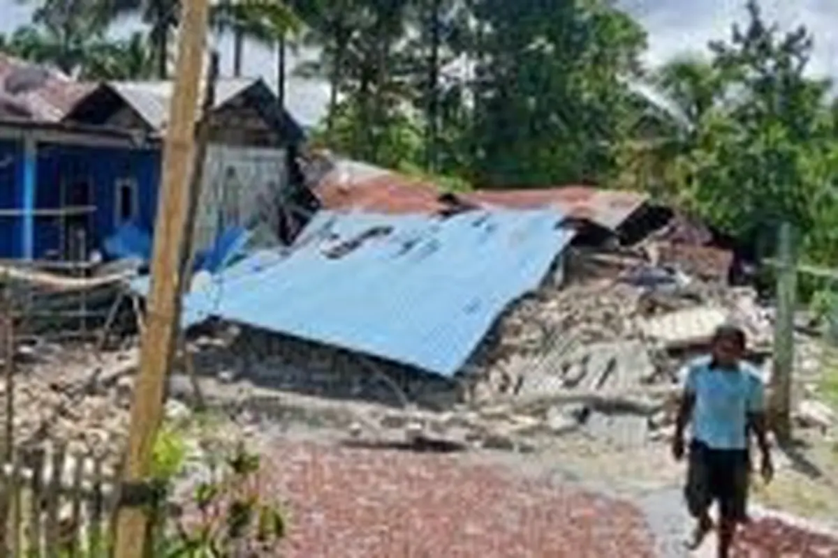 Kerusakan rumah warga akibat gempa yang mengguncang Kabupaten Sigi, Sulawesi Tengah.