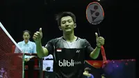 Tunggal putra Indonesia Ihsan Maulana Mustofa menghadapi unggulan pertama asal Korea, So Wan Ho, di perempat final Thailand Open Grand Prix Gold 2015, Jumat (2/10/2015). (Liputan6.com/Humas PP PBSI)