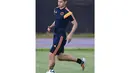 Pemain tengah Timnas Kolombia, James Rodriguez, ikut berlatih bersama di Universitas Fortaleza, (3/7/2014). (AFP PHOTO/Eitan Abramovich)