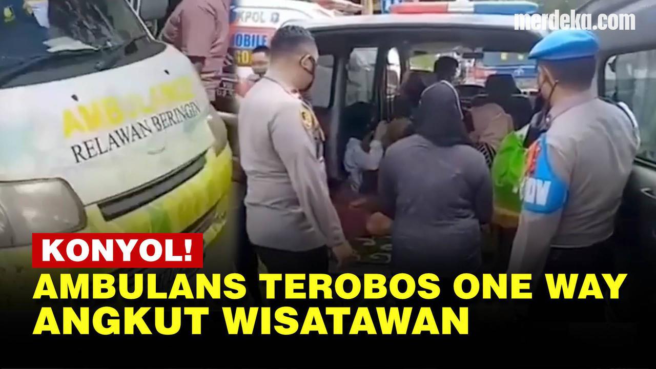 VIDEO: PARAH! Ambulans Isi Wisawatan Terobos One Way di Puncak