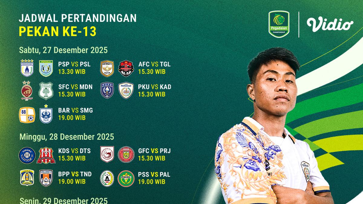 Jadwal Pertandingan Pegadaian Championship Pekan Ke-13, Eksklusif di Vidio