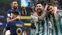 Kylian Mbappe (23 tahun) dan Olivier Giroud (36 tahun jadi harapan Prancis untuk menghadapi Argentina dengan Lionel Messi (35 tahun) dan Julian Alvarez (22 tahun).