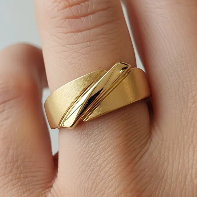 Cincin Emas 10 Gram Kombinasi Matte & Glossy Mewah