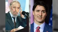 Mendiang Pemimpin Kuba Fidel Castro dan Perdana Menteri Kanada Justin Trudeau (AFP PHOTO, combined via Pixlr.com)