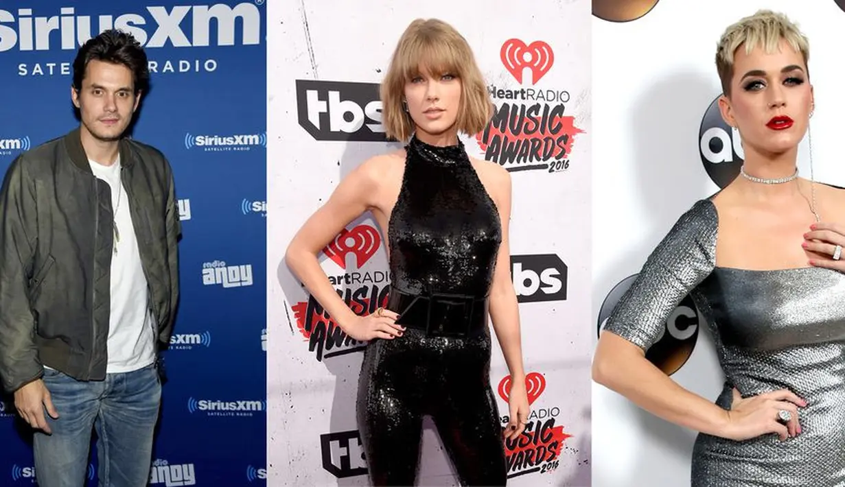 "Bad blood" antara Taylor Swift dan Katy Perry dikatakan terjadi karena John Mayer. John dan TayTay bersama pada tahun 2009 dan kemudian, John mengencani Katy pada 2012. (Getty Images/Cosmopolitan)