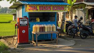 Usaha Pinggir Jalan di Desa yang Laris Manis. (Foto: AI)