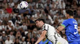 Bertanding melawan Sassuolo, Nyonya Tua menang tiga gol tanpa balas pada laga yang digelar di Allianz Stadium, Turin, Selasa (18/6/2022). (Marco Alpozzi/LaPresse via AP)