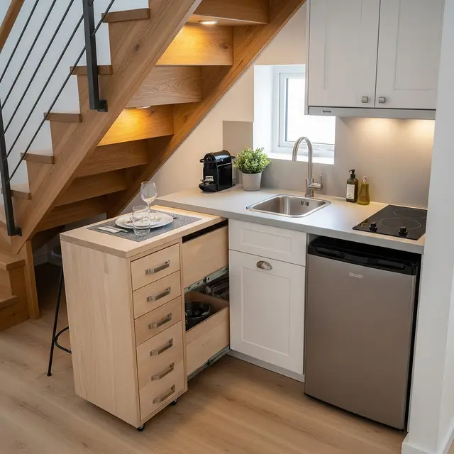 Model Dapur Kecil di Bawah Tangga