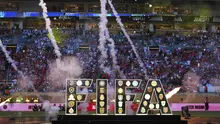 Logo FIFA terpasang bersama lambang klub peserta menjelang laga pembuka Club World Cup 2025 di Miami, Florida (AP Photo/Rebecca Blackwell)