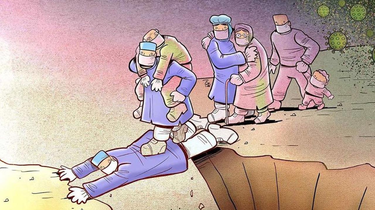 Pilu, 8 Ilustrasi Ini Gambarkan Beratnya Tugas Tenaga Medis Saat Pandemi Virus Corona