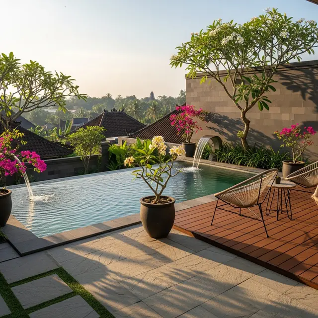9 Ide Halaman Belakang Rumah dengan Kolam Renang Mini, Ciptakan Spot Relaksasi